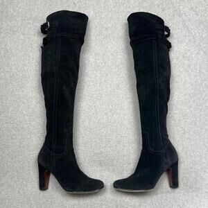 Sam Edelman Womens Boots 8 Sutton Suede Leather Over The Knee Tall High Heel